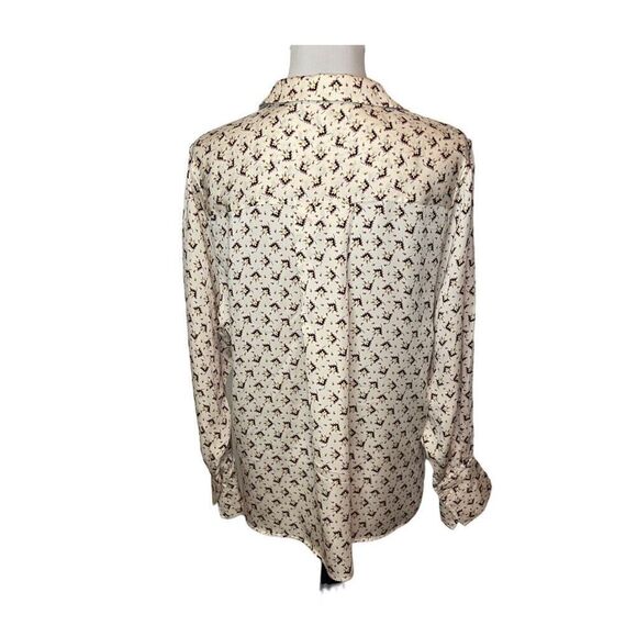 Reiss Pia Tetris Print Top Cream size 6 - Picture 3 of 16
